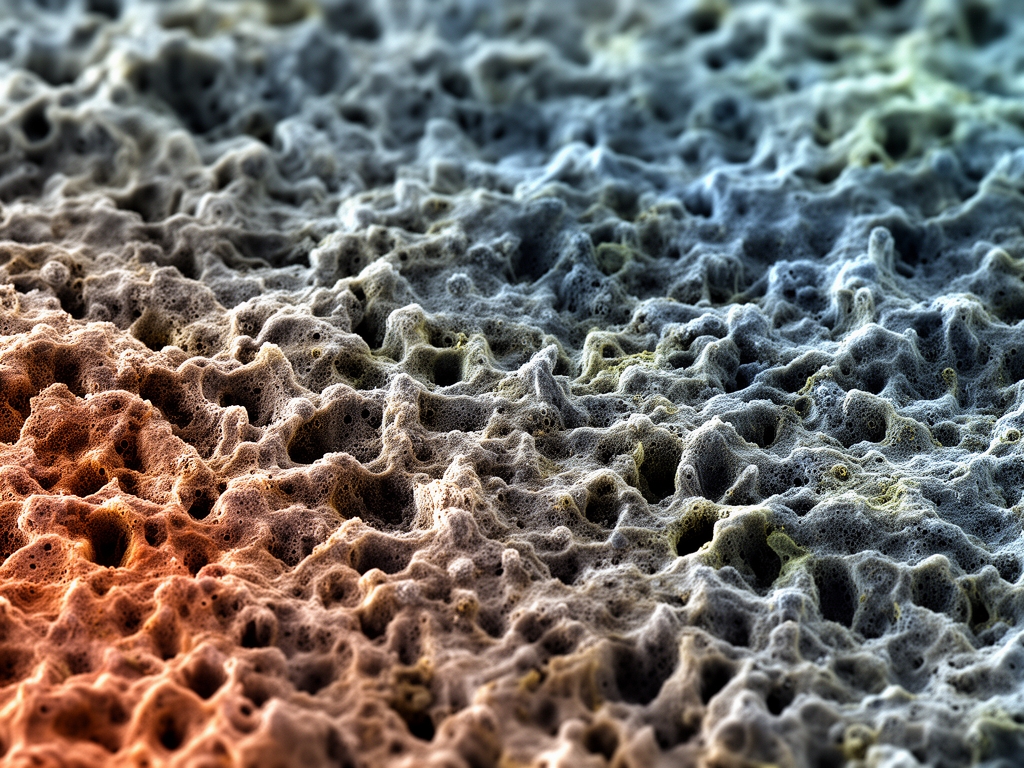 Vue microscopique de la texture d'une peau saine, montrant une surface lisse avec des pores bien définis et une structure cutanée équilibrée sous éclairage de laboratoire